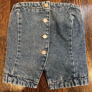 H&M Denim Button-Front Tube Top